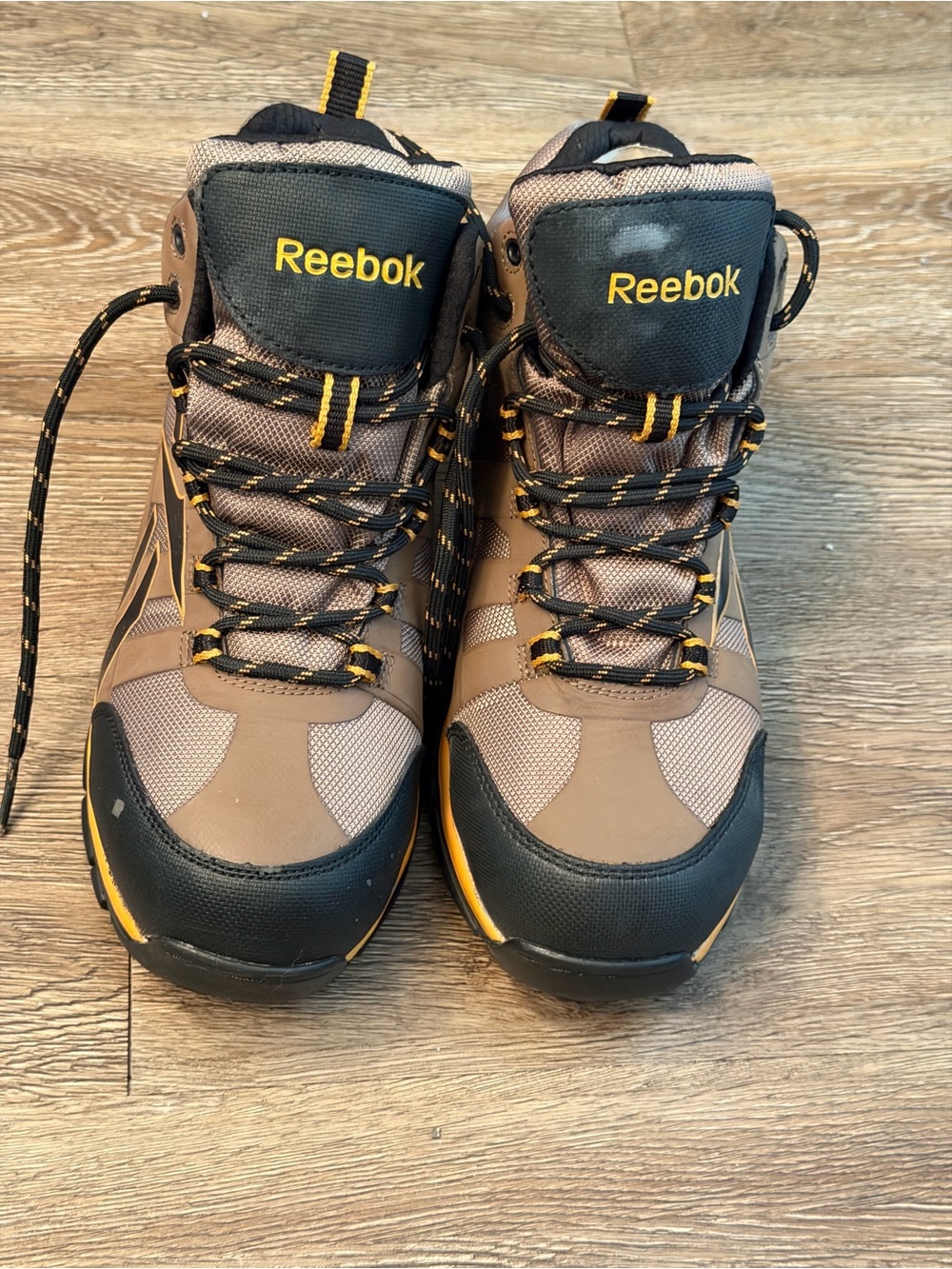 Reebok Men's Brown, Black and Yellow Hiking Boots
